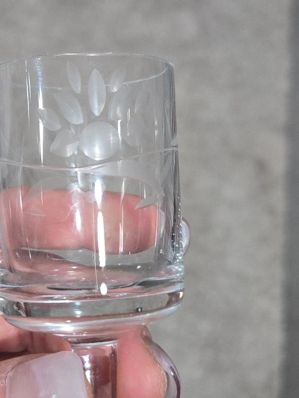🍷 Vintage Etched Floral Crystal Cordial Liqueur Glasses Set of 4 🥂